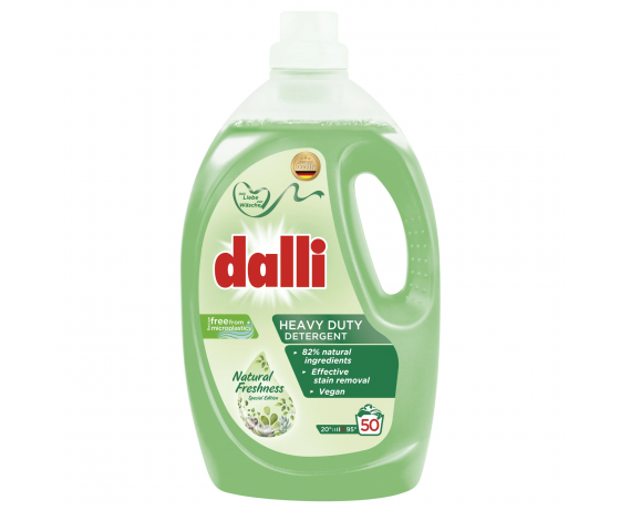 Dalli Natural Freshness 2.75L koncentrēts veļas mazgāšanas līdzeklis ar zaļu iepakojumu un dabīgām sastāvdaļām