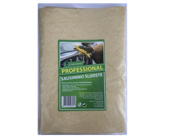 Profesionāla žāvēšanas lupata automašīnām PROFESSIONAL, 53x43cm, efektīvai auto kopšanai