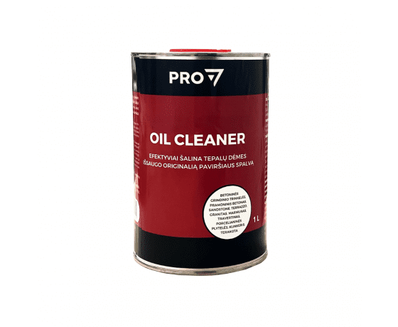 PRO7 Oil Cleaner 1L pudele eļļas traipu tīrīšanai uz bruģakmeņiem un betona virsmām