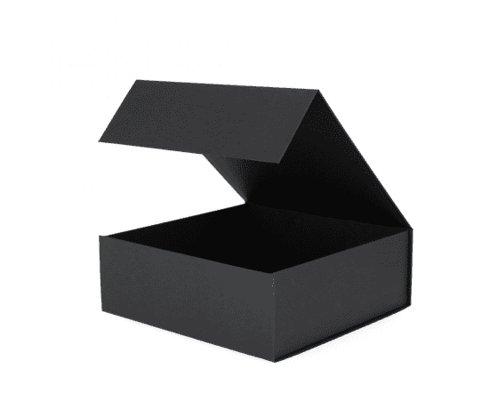 Melna magnētiskā PRO7 dāvanu kastīte ar logotipu, izmērs 220x220x100mm
