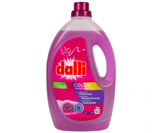 Dalli Color šķidrais veļas mazgāšanas līdzeklis krāsainiem audumiem 2,75L pudele ar dubultu krāsu aizsardzību