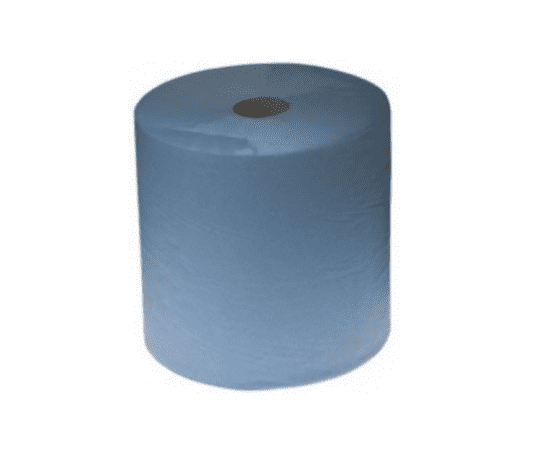 Zils trīsslāņu rūpnieciskais papīra dvielis ar 1000 loksnēm, 360x360mm izmērā