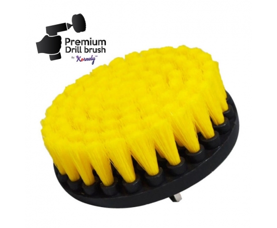 Premium Drill Brush dzeltena tīrīšanas birste urbjmašīnai, 13cm diametrā