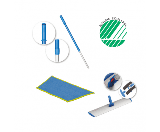 DUOTEX profesionālais grīdu tīrīšanas un pulēšanas komplekts ar regulējamu kātu 50-80cm