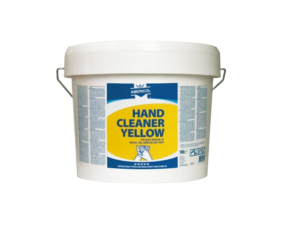 Americol Hand Cleaner Yellow 10L roku tīrīšanas pasta ar dabīgām sastāvdaļām rūpniecisko netīrumu noņemšanai
