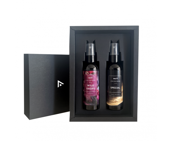 WILD DROPS un SPECIAL smaržu komplekts melnā kastē ar divām 100ml pudelēm, ekskluzīvs aromātu duo