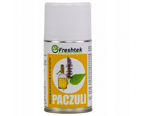 Freshtek OneShot Pačūlijas smaržu neitralizators 250ml aerosola pudele ar austrumniecisku koka aromātu