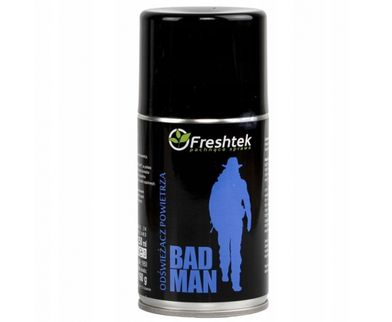 Freshtek OneShot Premium Bad Man 250ml aerosola pudele ar sandalkoka aromātu un izsmidzinātāju