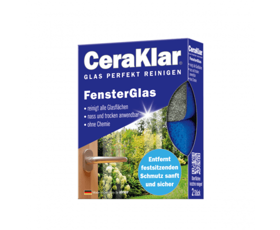 CeraKlar Window Glass profesionāls stikla tīrīšanas sūklis ar skrubi, komplektā 2 gabali
