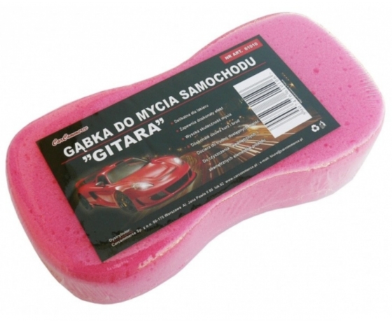 Automašīnas mazgāšanas sūklis GITARA, zils, 23x12x5 cm izmērā, piemērots auto iekšējai un ārējai tīrīšanai