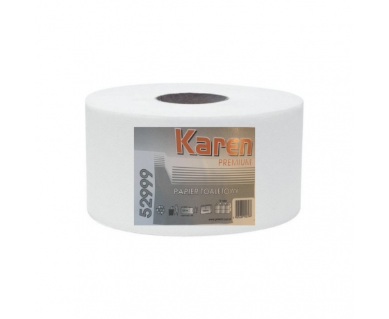 Karen Premium 2 slāņu celulozes tualetes papīrs, 120 metru rullis ar 9cm platumu