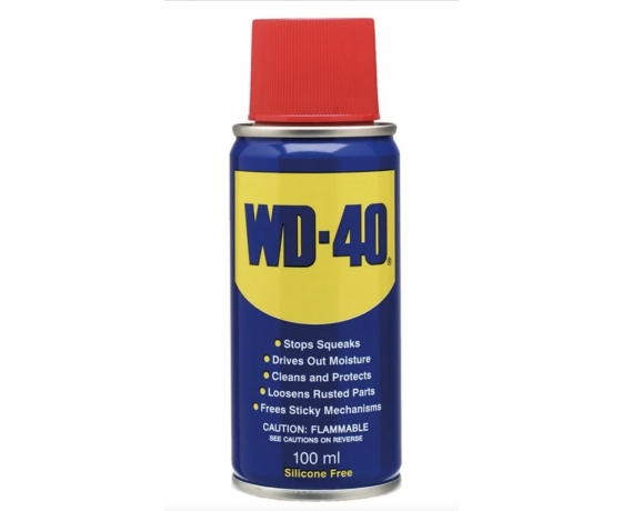 WD-40 universālā smērviela 100ml aerosola iepakojumā ar sarkani zilu dizainu