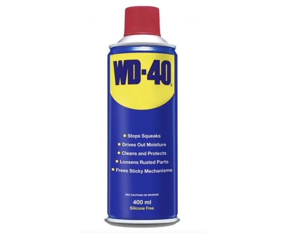 WD-40 universālā smērviela 400ml aerosola iepakojumā ar sarkani zilu dizainu