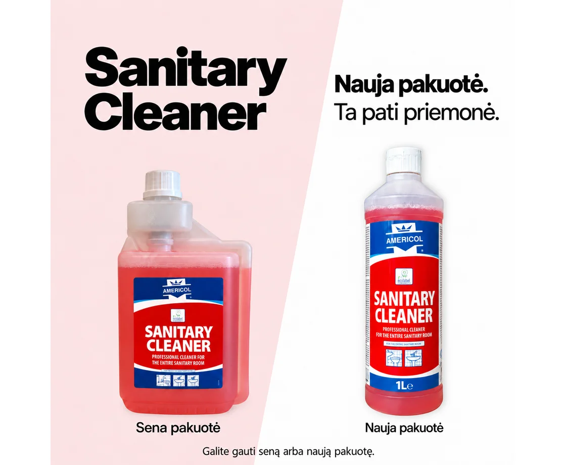 Vannas istabas tīrīšanas līdzeklis – AMERICOL SANITARY CLEANER – ECOLABEL 1 l (koncentrāts)
