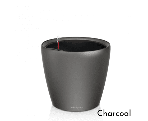 LECHUZA Classico LS 50 Charcoal viedais puķu pods ar pašlaistošo sistēmu