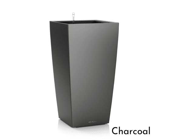 LECHUZA Cubico 22 Charcoal viedais puķu pods ar automātisko laistīšanas sistēmu