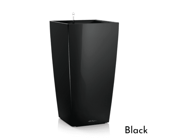LECHUZA Cubico 40 Black viedais puķu pods ar automātisko laistīšanas sistēmu