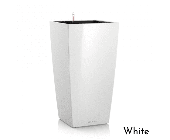 Viedā puķu poda Cubico 40 White krāsu variācijas skats
