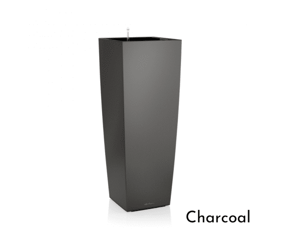 LECHUZA Cubico Alto 40 viedais puķu pods Charcoal krāsā ar pašlaistošo sistēmu