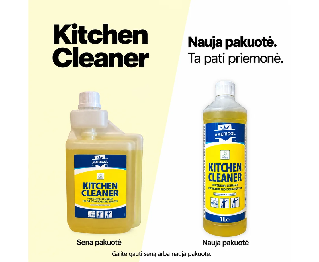 Virtuves virsmu tīrīšanas līdzeklis - AMERICOL KITCHEN CLEANER - ECOLABEL 1 l (koncentrāts)