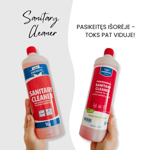 Vannas istabas un tualetes telpu tīrīšanas līdzeklis – AMERICOL SANITARY CLEANER 1 l (koncentrāts)
