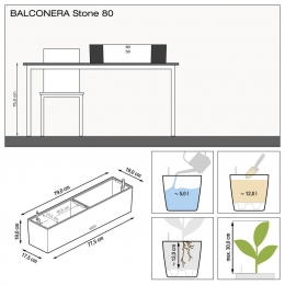 LECHUZA Balconera Stone 80 laistīšanas sistēmas detaļas