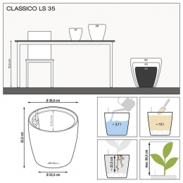 Classico LS 35 Silver puķu pods - pieejams 7 dažādās krāsās