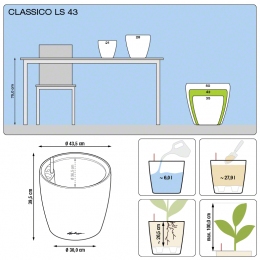 Viedais puķu pods Classico LS 43 White interjera dizaina elements