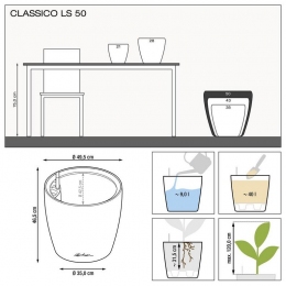 Classico LS 50 Red demonstrācija ar iestādītu augu un laistīšanas sistēmu