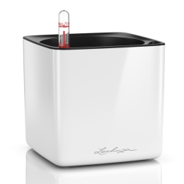 Viedais puķu pods CUBE GLOSSY 14 White