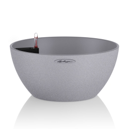 Viedā puķu poda Stone Grey tekstūras tuvplāns
