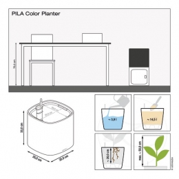 LECHUZA Pila Color iekšējais pods ar ērtiem rokturiem