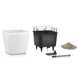 Quadro LS 28 puķu pods Espresso krāsā ar iekšējo laistīšanas sistēmu
