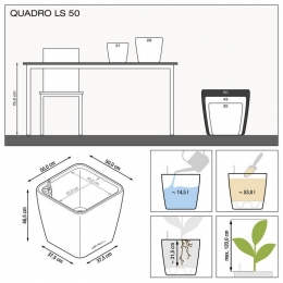LECHUZA Quadro LS 50 pieejamo krāsu variants - Taupe